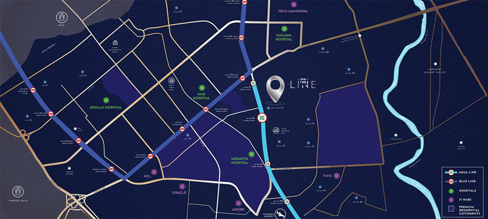 M3M The Line Location Map