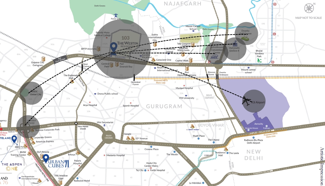 Whiteland Westin Residences Location Map