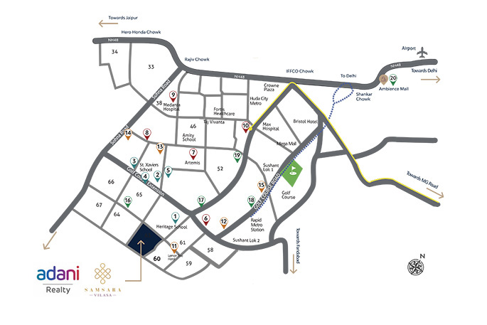 Adani Samsara Avasa Location Map