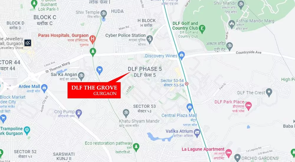 DLF The Grove Location Map
