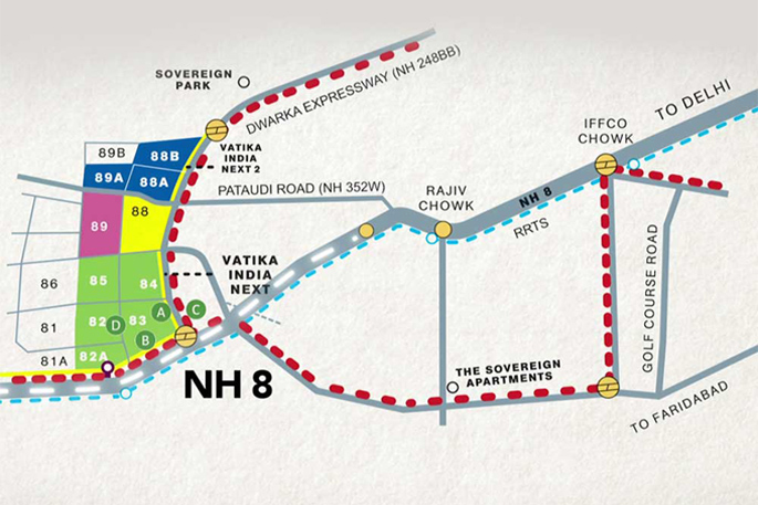 Vatika Crossover Location Map