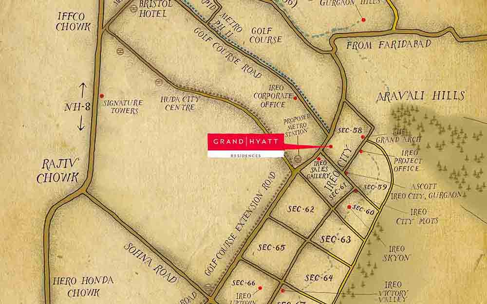 IREO GrandHyatt Residences Location Map