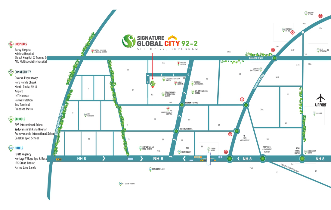 Signature Global City 92 - 2 Location Map