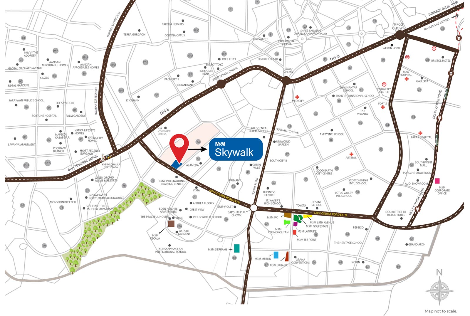 M3M Skywalk Location Map