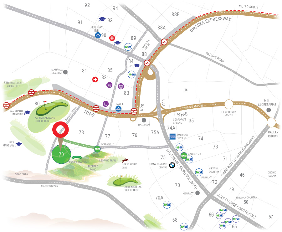 M3M Antalya Hills Location Map