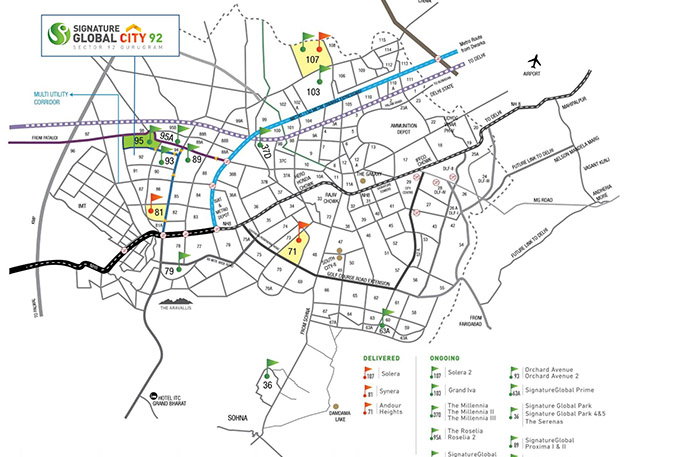 Signature Global City 92 Location Map