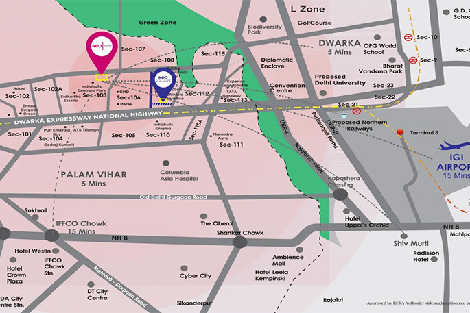 NEO Centra Location Map