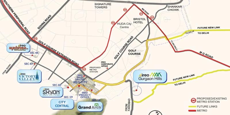 IREO City Central Location Map