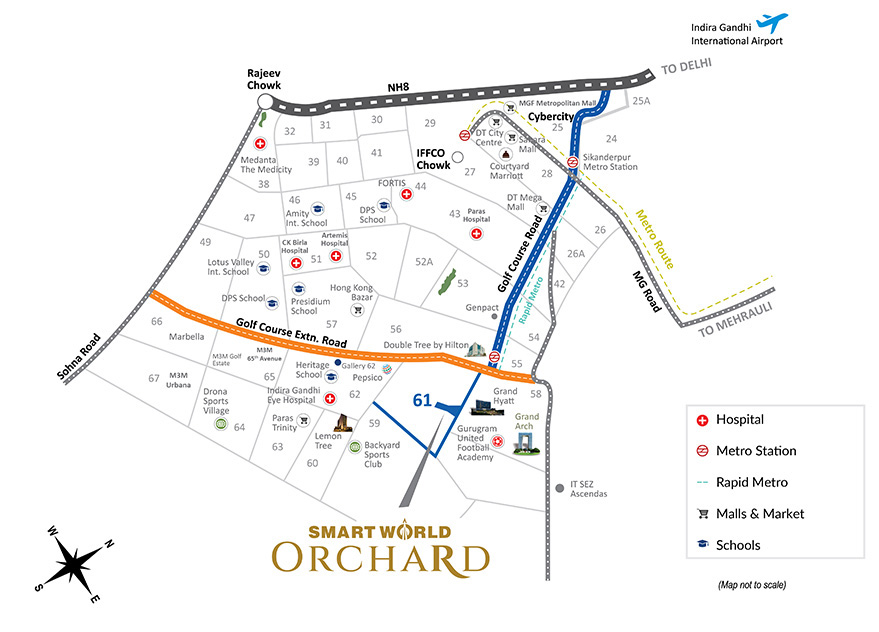 Smartworld Orchard Location Map