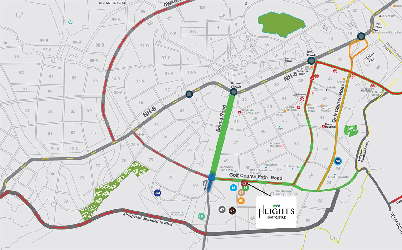 M3M Heights Location Map