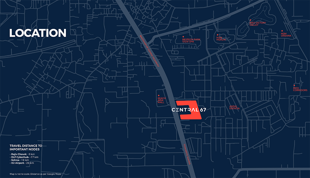 DLF Central 67 Location Map