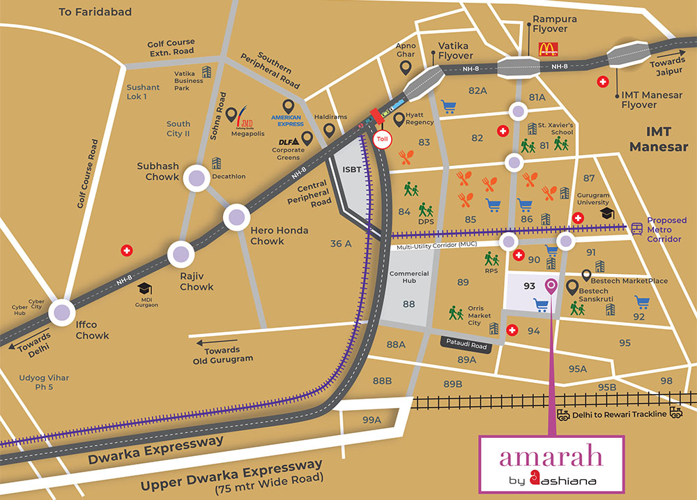 Ashiana Amarah Location Map