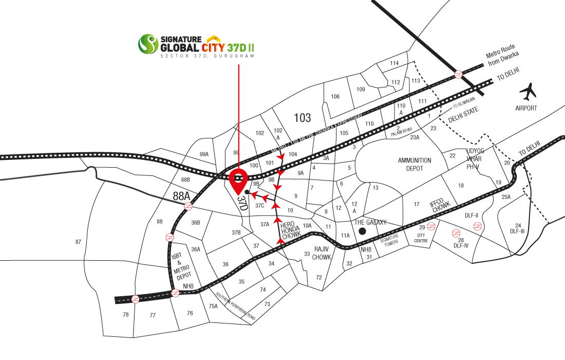 Signature Global City 37D 2 Location Map