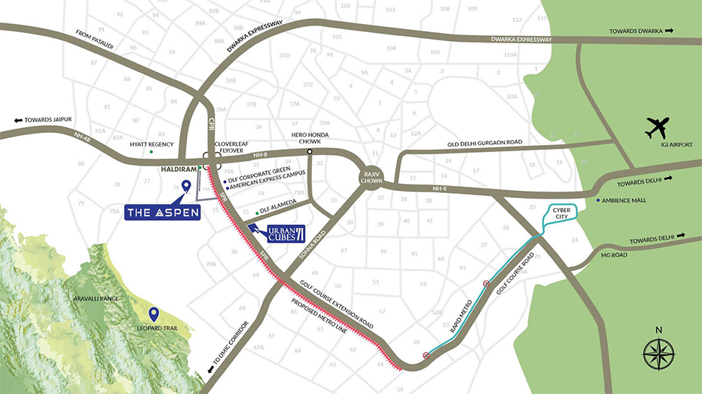 Whiteland The Aspen Location Map