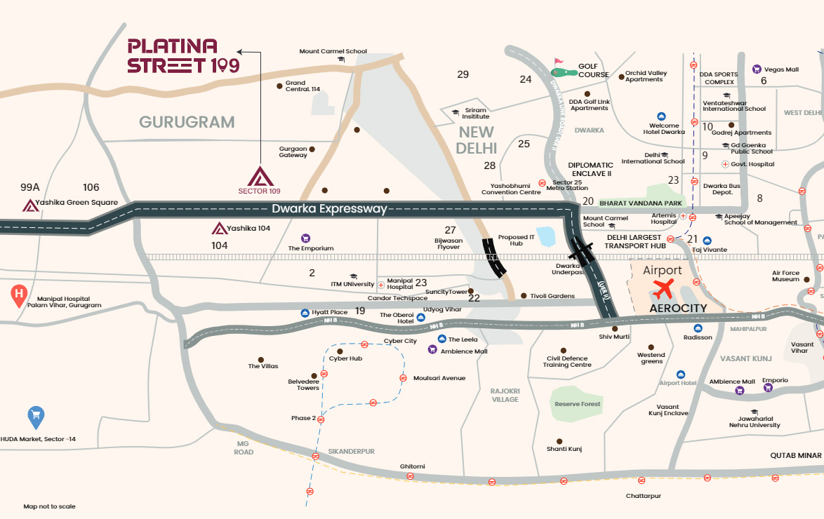 Yashika Platina Street Location Map