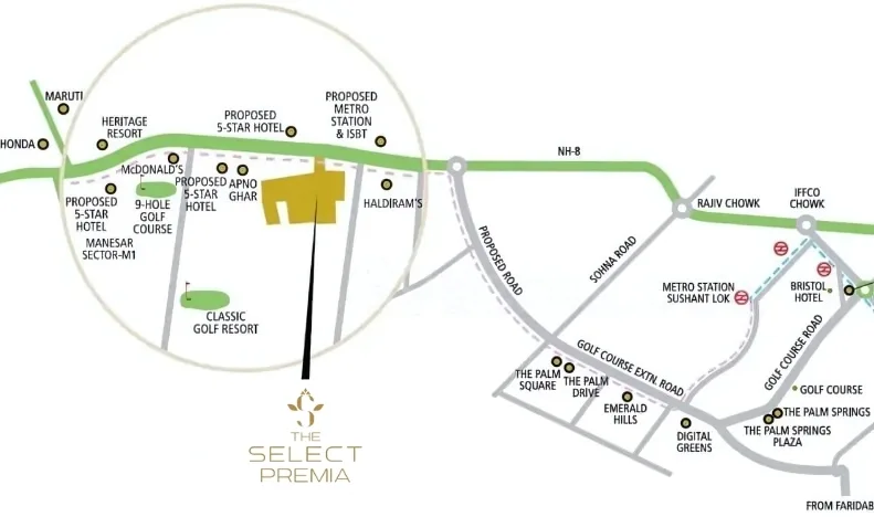 Adore The Select Premia Location Map