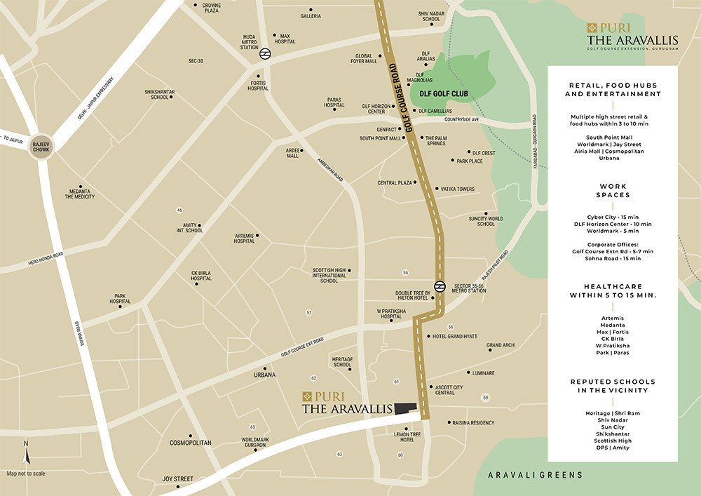 Puri The Aravallis Location Map