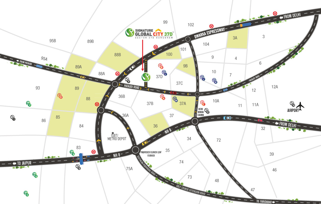 Signature Global SCO 37D Location Map