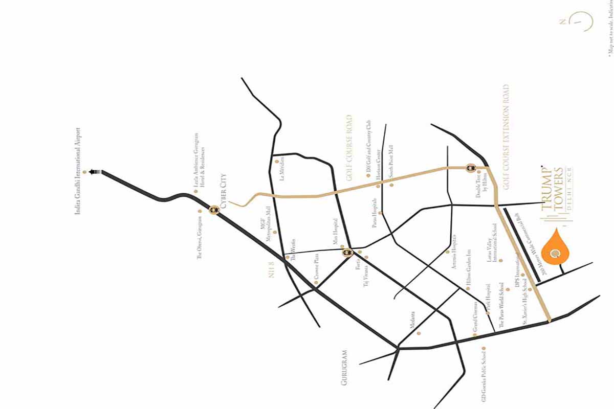 Trump Towers Delhi NCR Location Map
