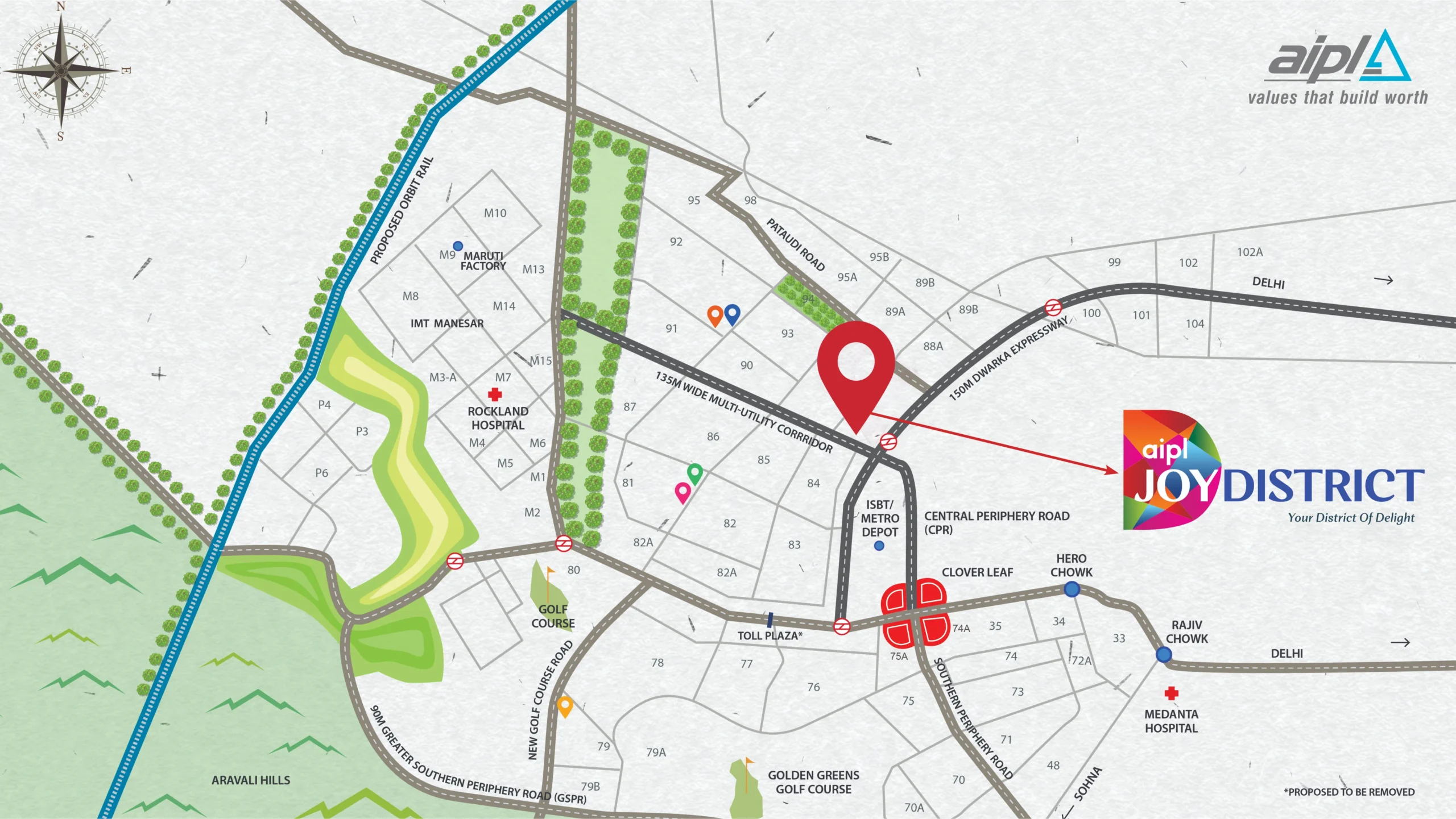 AIPL Joy District Location Map