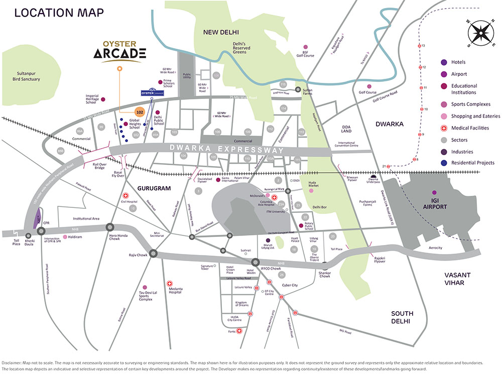 Adani Oyster Arcade Location Map