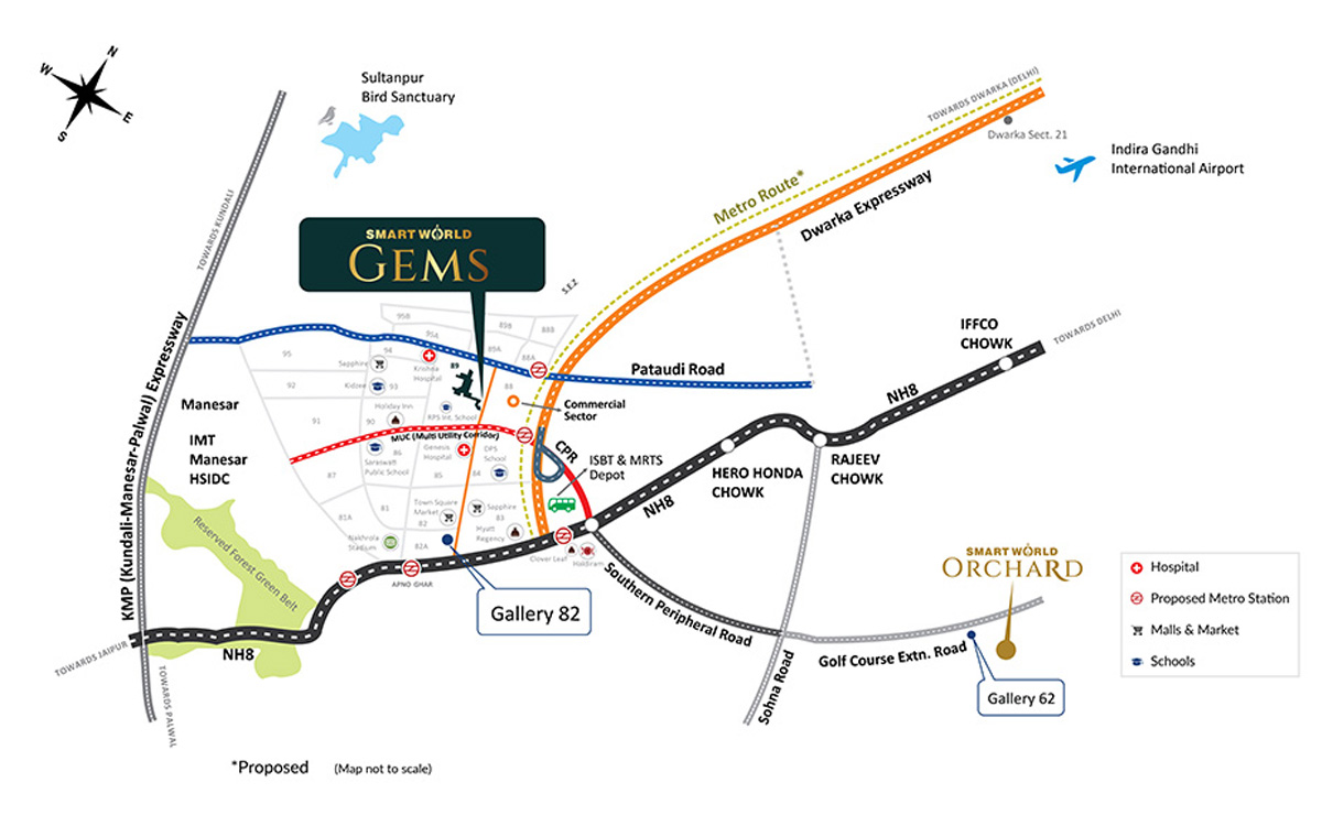 Smartworld Gems Location Map