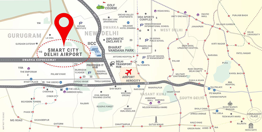 M3M Crown Location Map