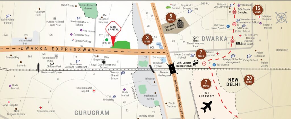 M3M Capital Location Map