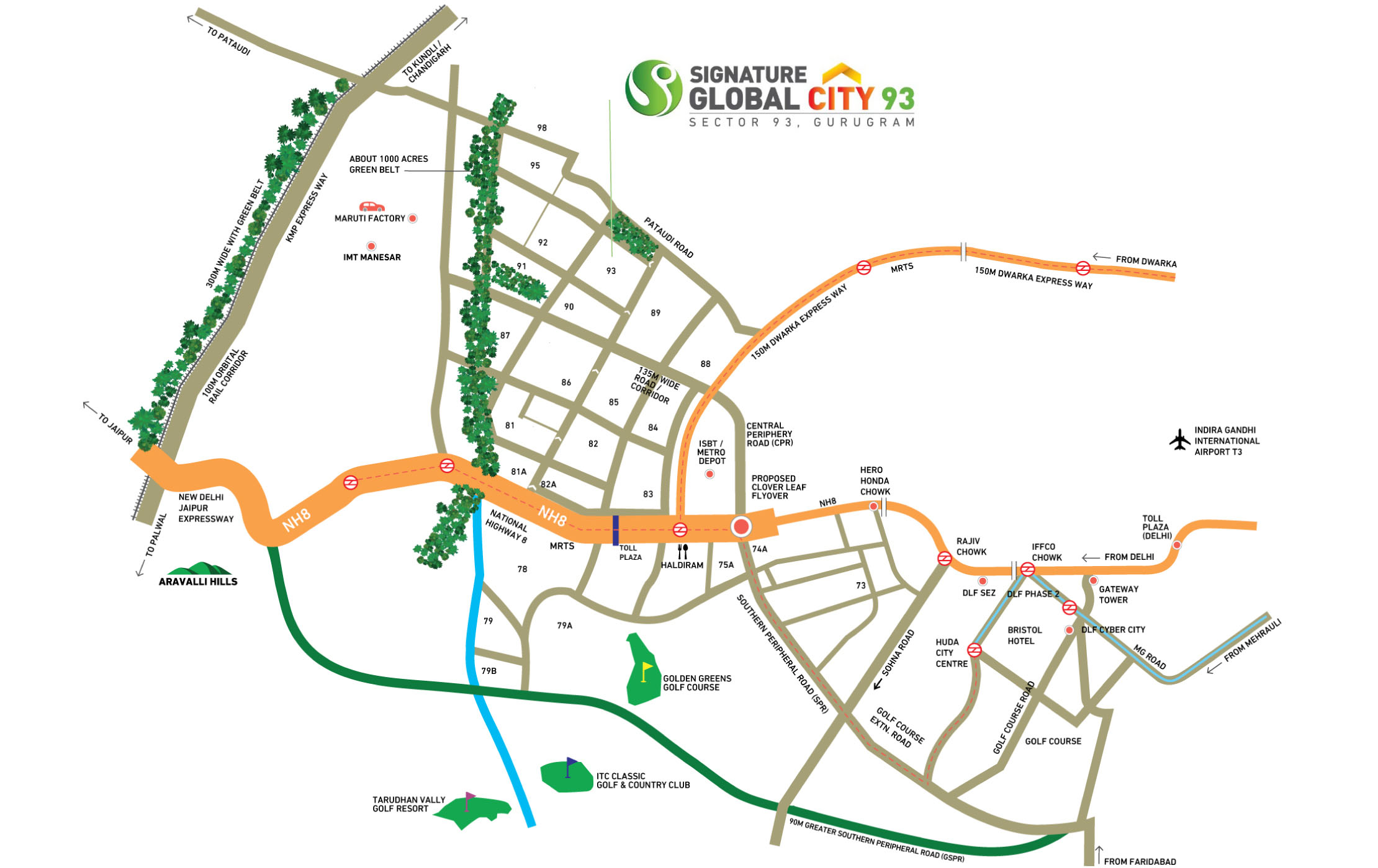 Signature Global City 93 Location Map