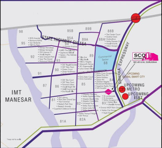 Raheja SCO Market Location Map