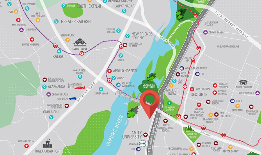M3M The Cullinan Location Map