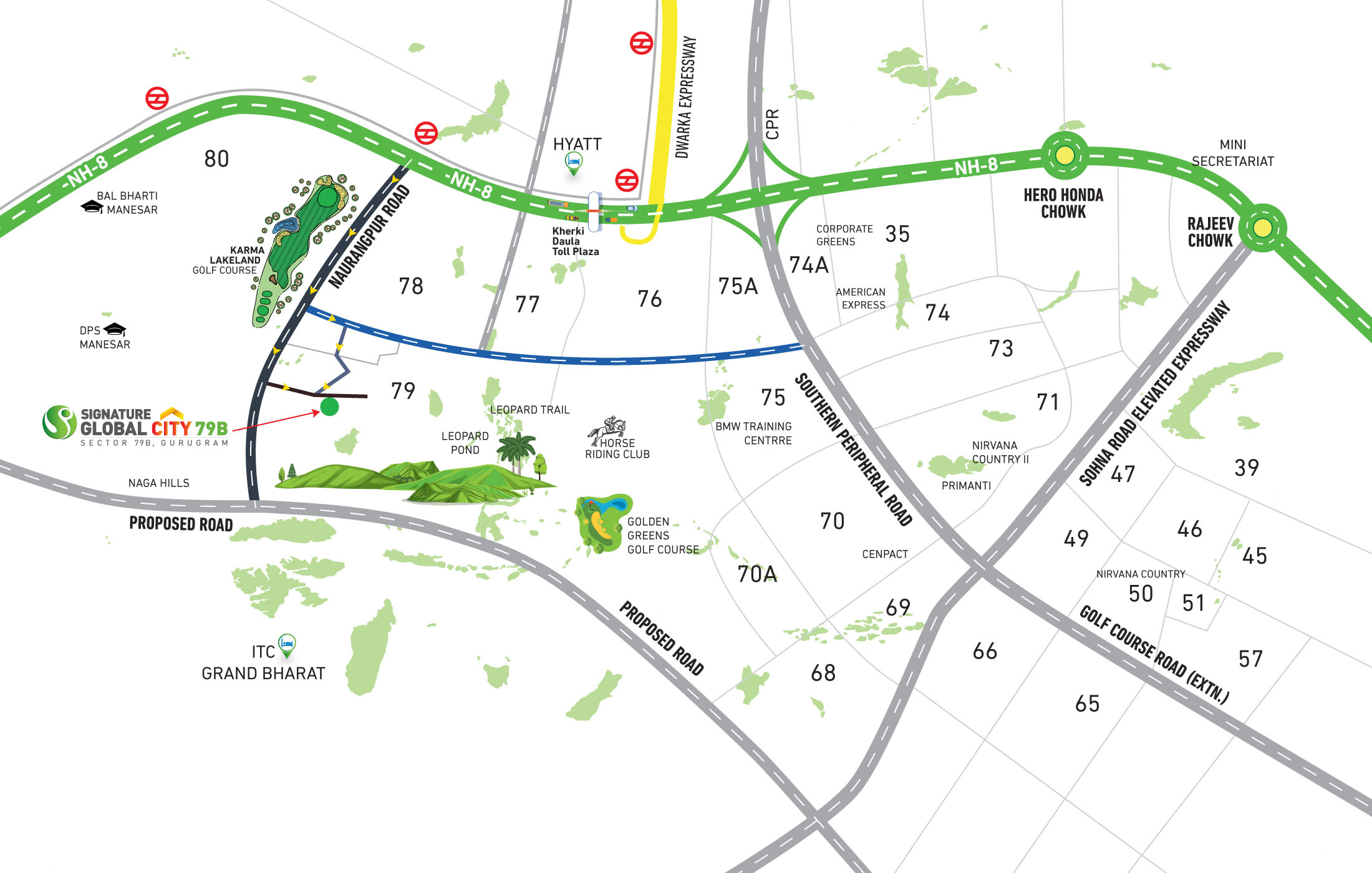 Signature Global City 79B Location Map