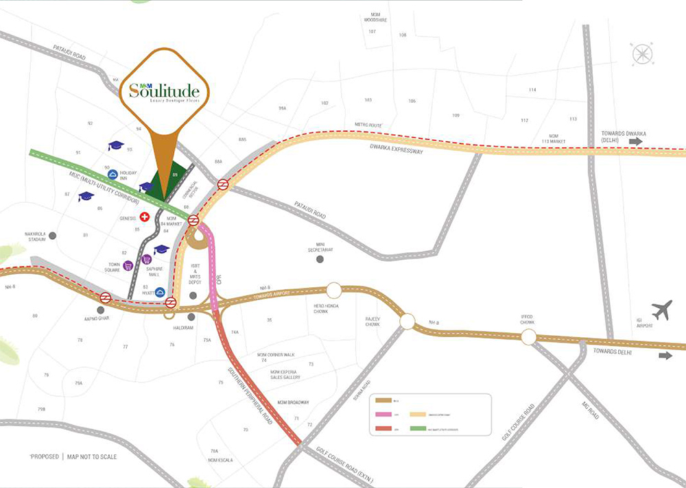 M3M Soulitude Location Map