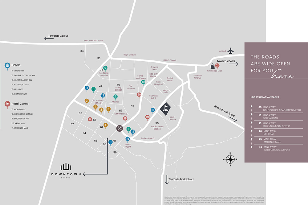 Adani Downtown Avenue Location Map