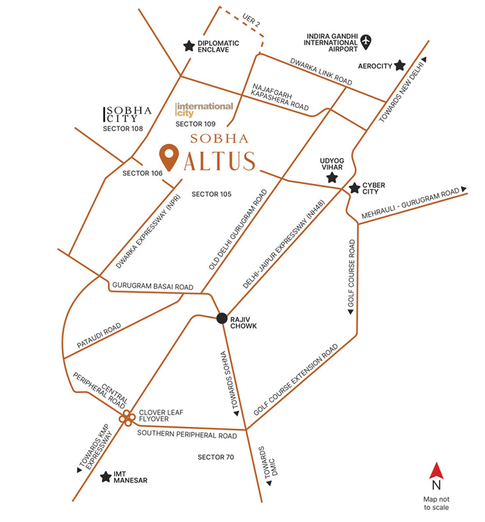 Sobha Altus Location Map
