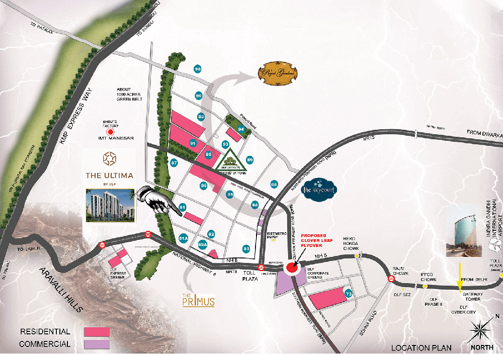 DLF The Ultima Location Map