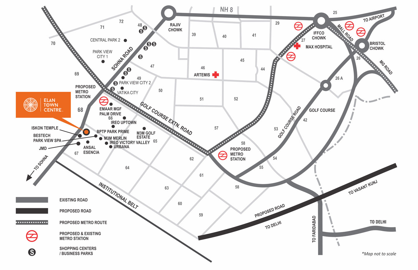 Elan Town Centre Location Map