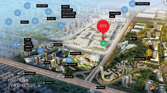 M3M SCO 84 Market Location Map