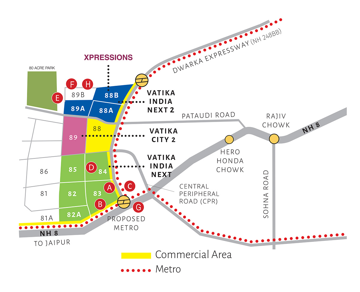 Vatika Xpressions Location Map