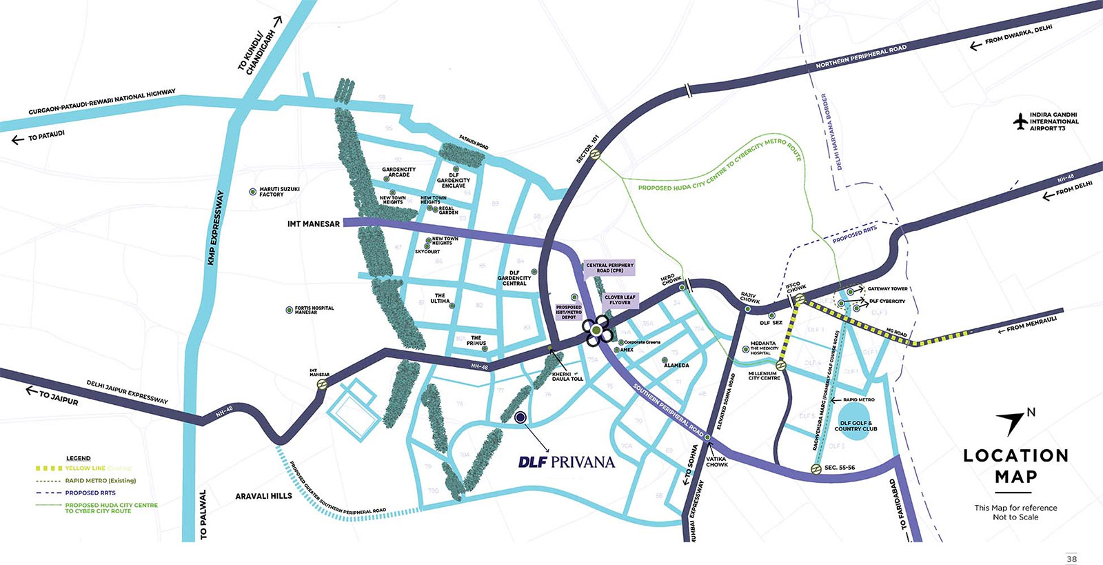 DLF Privana West Location Map