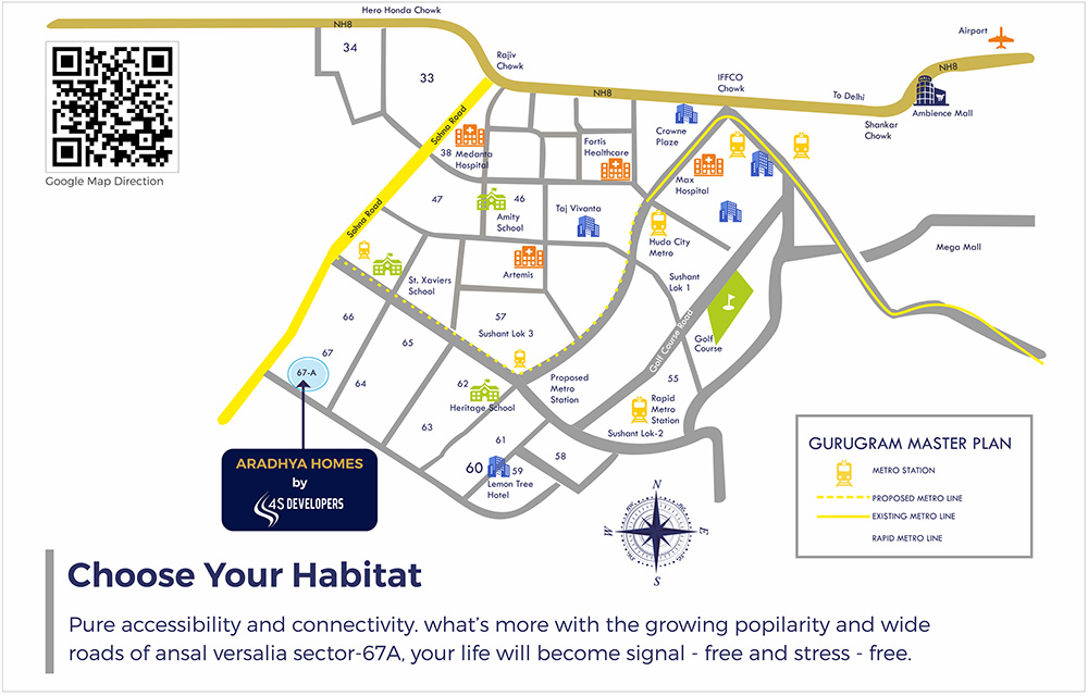 4S Aradhya Homes Location Map