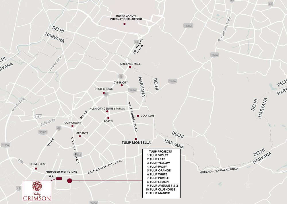Tulip Crimson Location Map