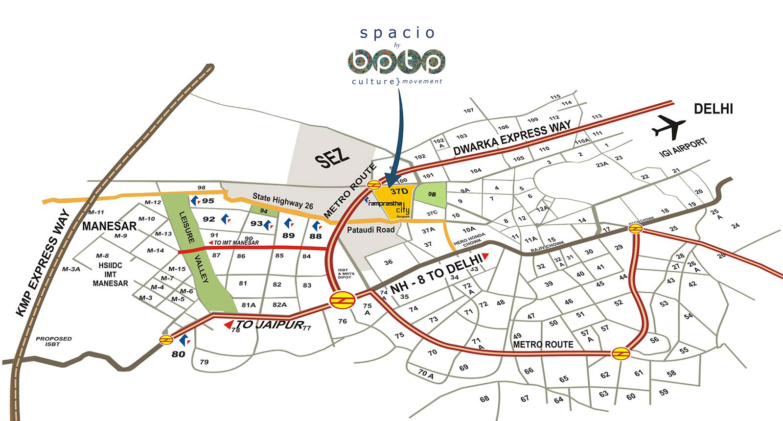 BPTP Spacio Location Map