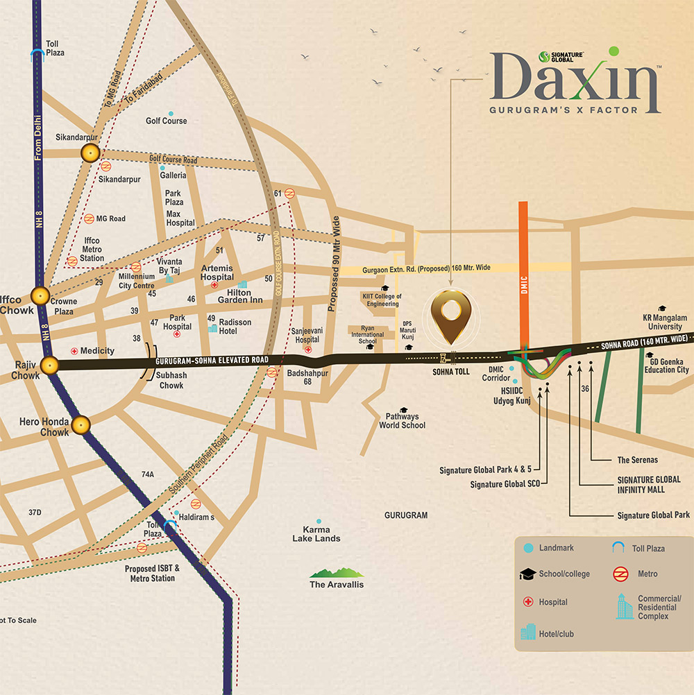 Signature Global Daxin Vistas Location Map