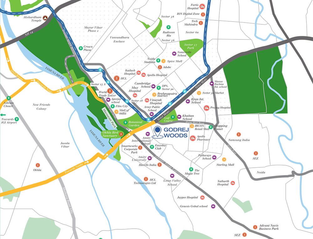 Godrej Woods Location Map