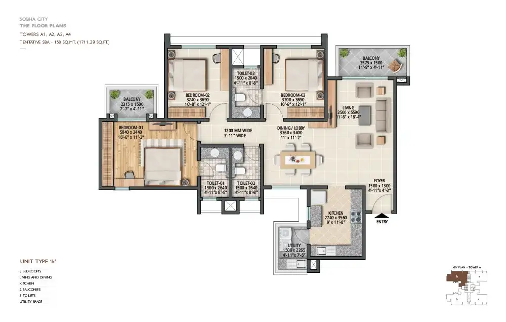 Sobha City - Floor Plan 2