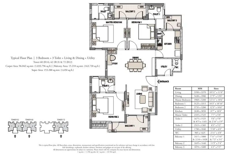Emaar Palm Select - 3 BHK