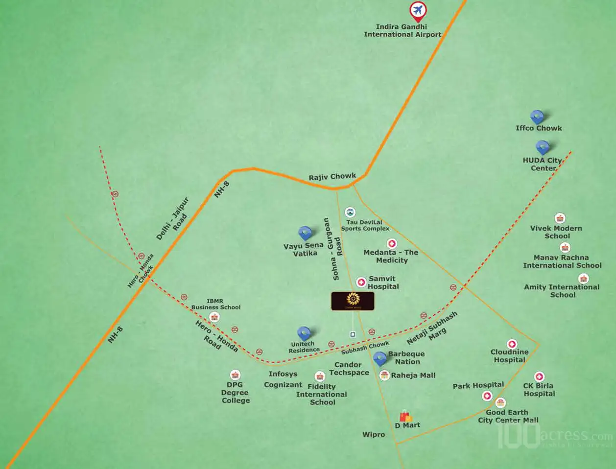 Central Avenue Location Map