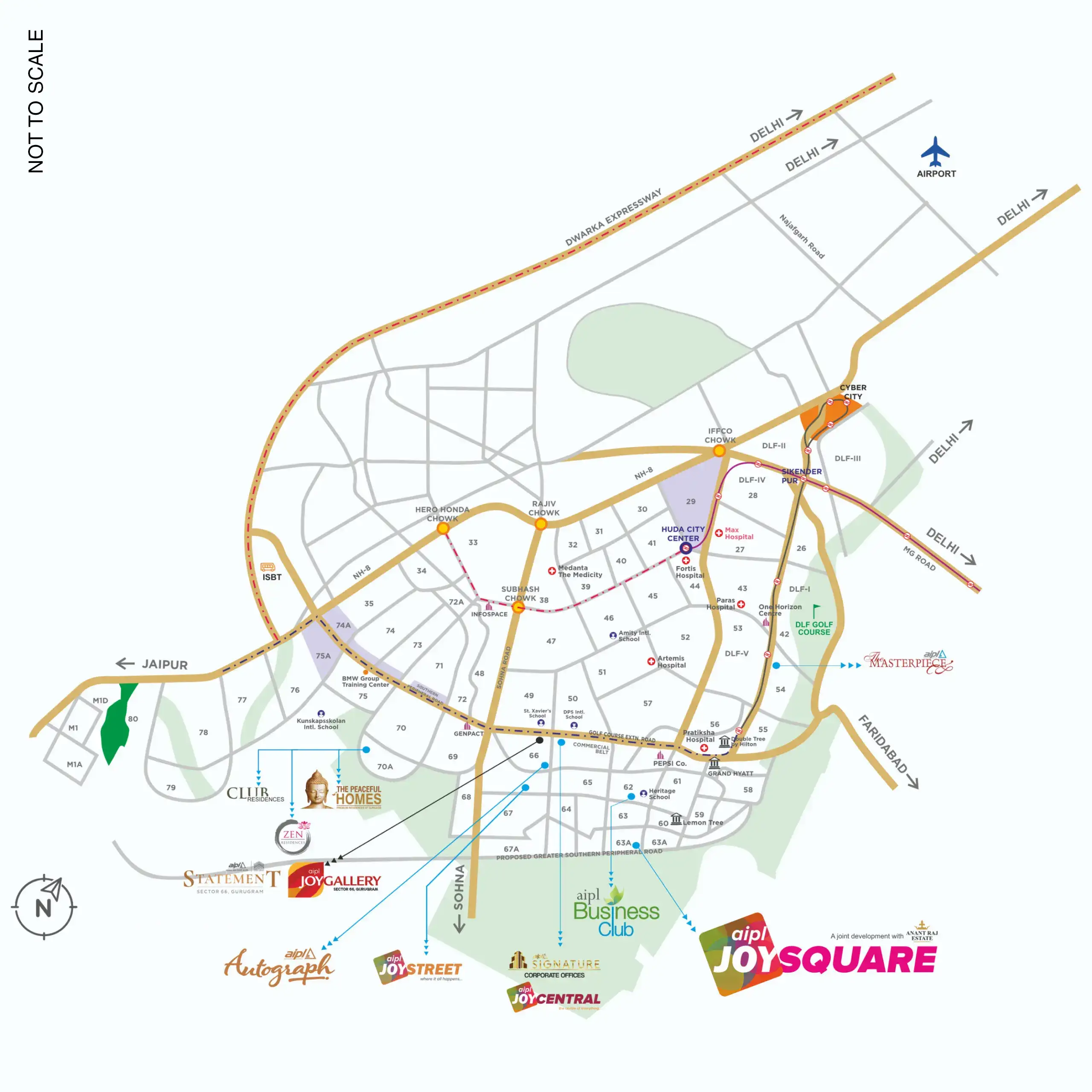 AIPL Joy Square Location Map