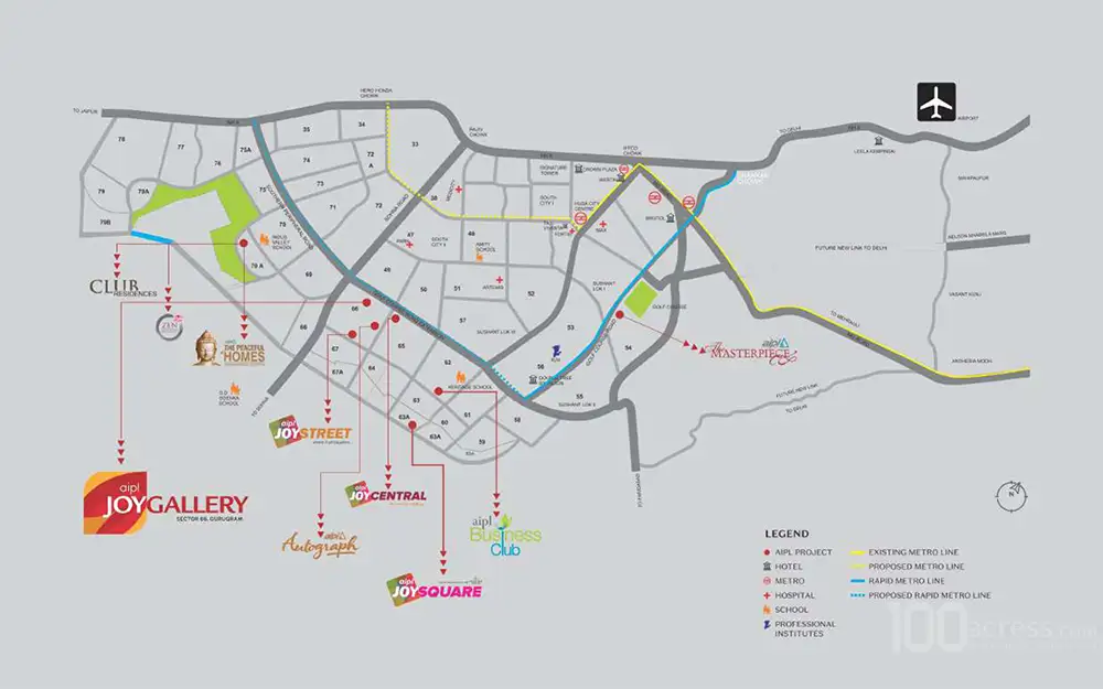 AIPL Joy Gallery Location Map